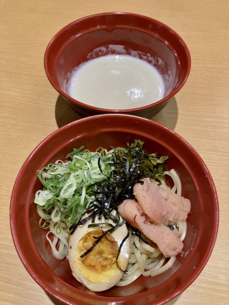 「（期間限定）やまや明太クリームつけめん￥396」@スシロー 藤沢大庭店の写真