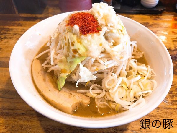 「銀郎らーめん:全増し（830円）」@東京背脂 銀の豚の写真