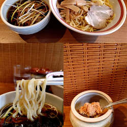 『つけめん(醤油)+大盛(¥800+無料)』
