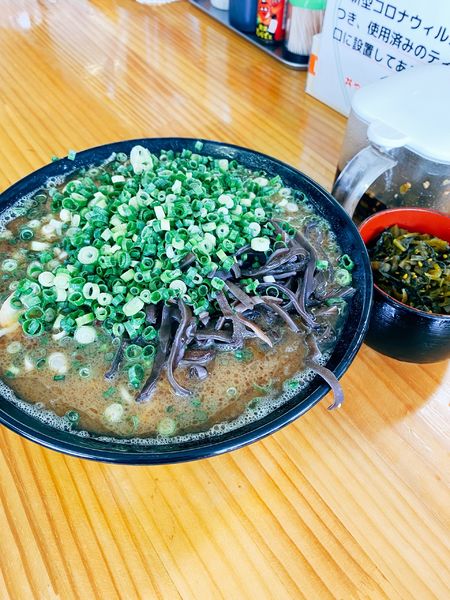 「魚粉豚骨、ネギ、高菜ラーメン」@豚骨ラーメン 新井商店の写真