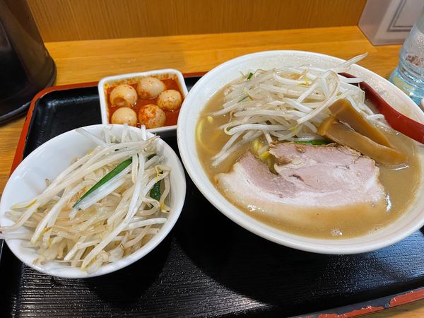 「味噌ラーメン チンピラ玉子 野菜中盛」@味噌麺処 花道庵の写真