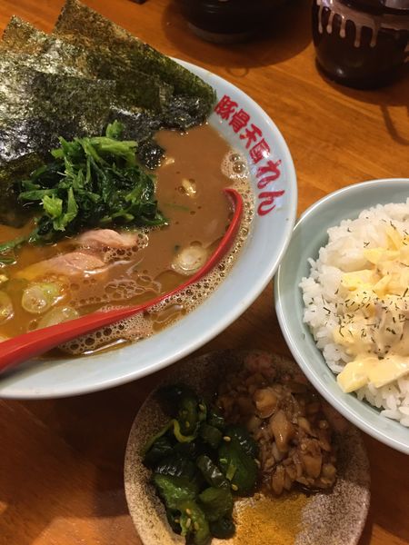 「豚骨天国　790円　中ごはん150円　タルタル50円」@豚骨らーめん れんの写真