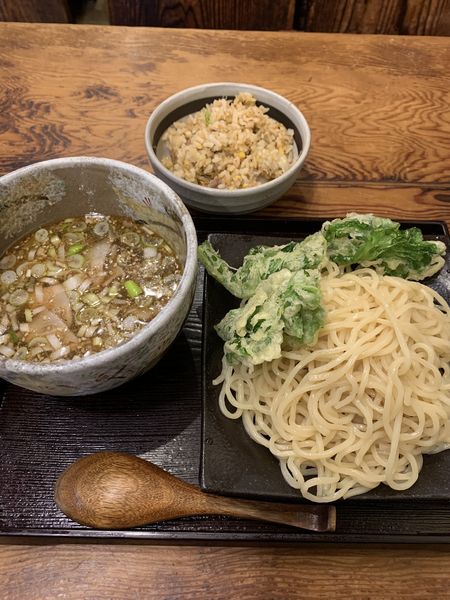 「【日替わり】菜の花つけ麺 丼セット」@我楽酒家 丸長の写真