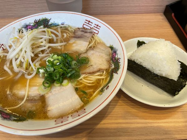 「中華そば750円、おむすび150円」@中華そば 陽気 広島駅前店の写真