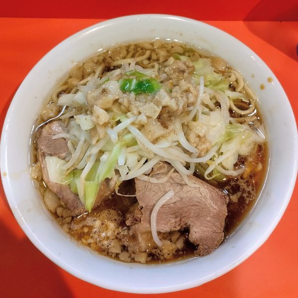 「ハーフ､ニンニク少､アブラ」@ラーメン二郎 仙川店の写真