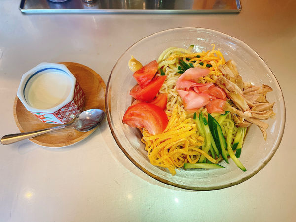 「冷やし中華+杏仁豆腐」@らぁ麺 㐂楽の写真