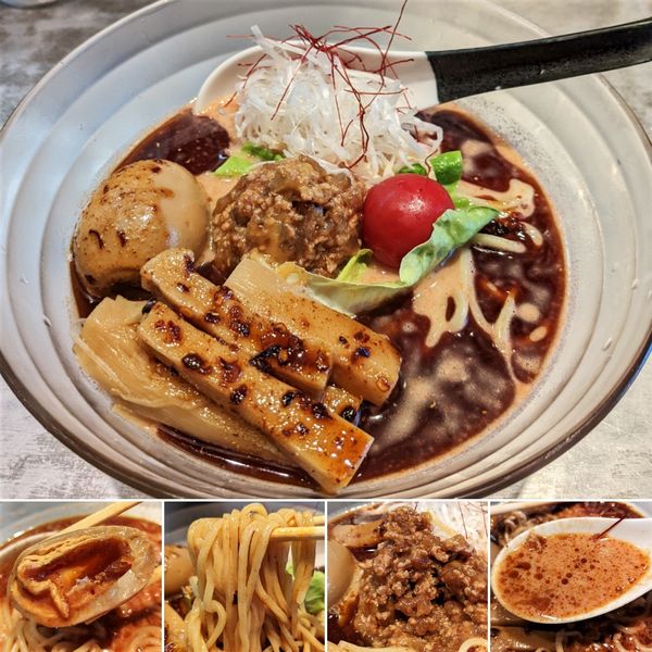 「冷やし担々麺＋１辛＋味玉＋メンマ＝1250円」@麺 やまらぁの写真