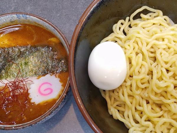 「ハバネーロつけ麺（中盛、4辛）＋味玉」@ハッスルラーメンホンマ 亀戸本店の写真