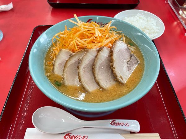 「ミソチャーシューめん」@くるまやラーメン 宇喜田店の写真