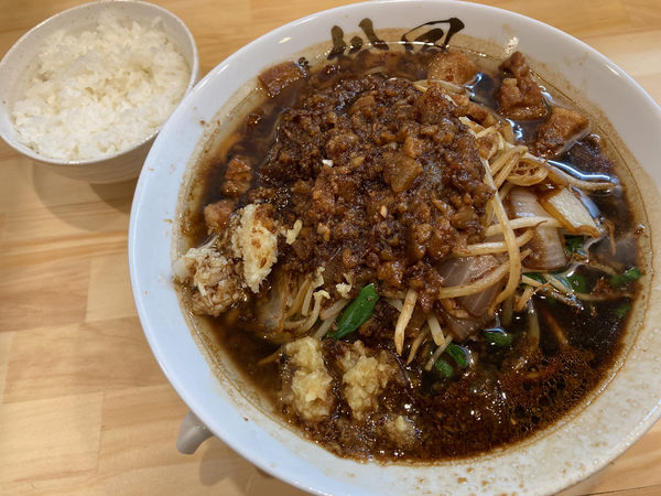「鬼スタそば(ニンニクしょうが背脂)＋野菜増し＋ライス食べ放題」@麺将 松風の写真
