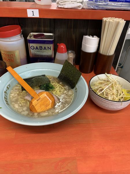 「朝ラーメン＋ネギ丼」@ラーメンショップ椿 春日部南桜井店の写真