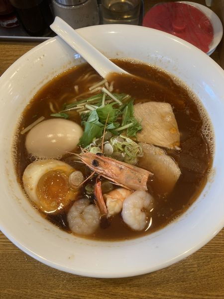 「えび入りらー麺(醤油)味玉」@麺屋えんの写真