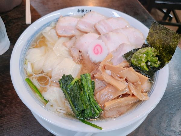 「塩ワンタンチャーシューそば9月5日」@中華そば 半ざわの写真