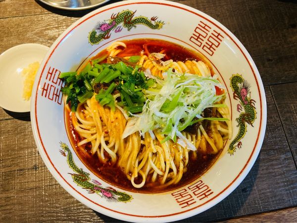 「【限定】GUTS［牛出汁ウニソース坦々風汁なしソバ］(大)＋半ラ」@ラーメン カラテキッドの写真