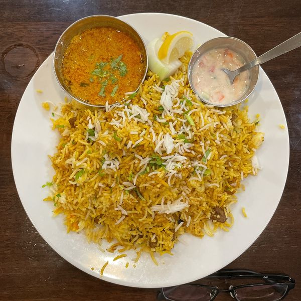 「マトン入りビリヤーニー」@南インド料理 Andhra Dhabaの写真