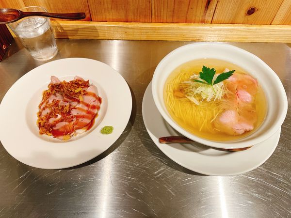 「塩そばと肉丼セット」@成城青果の写真