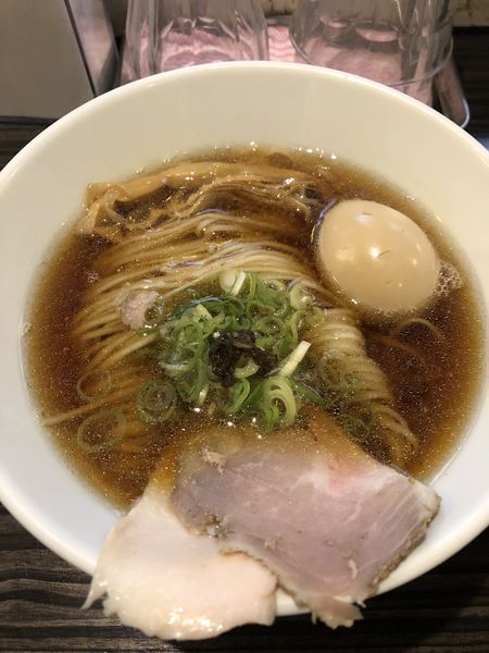 「煮干しトリュフそば880円➕味玉(無料クーポン)」@志奈そば 田なかの写真