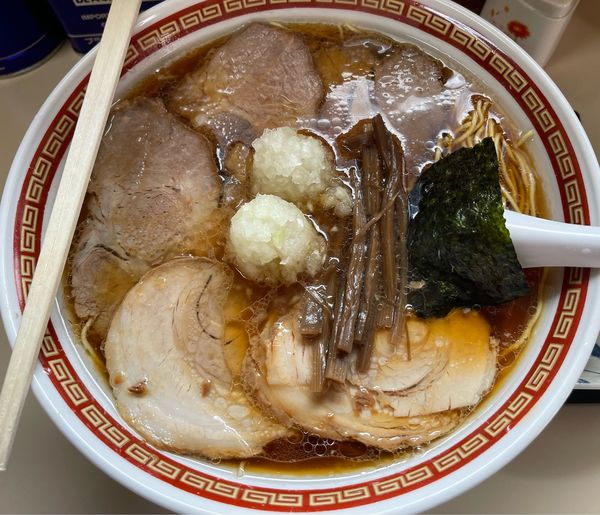 「特大ミックスチャーシューメン(硬　ネギ増し)+味玉」@タンタンの写真