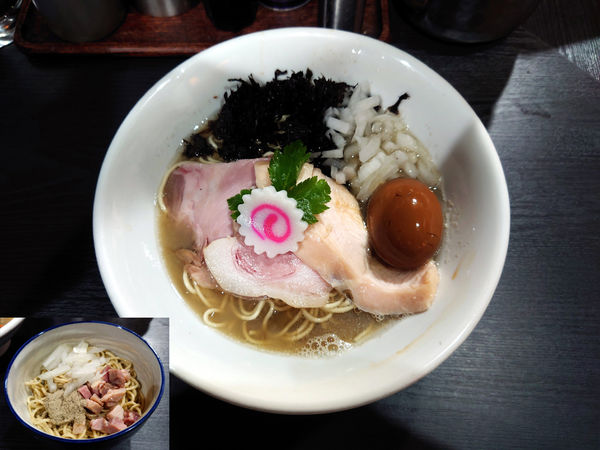 「味玉煮干しそば+和え玉ハーフ」@中華そば いづるの写真