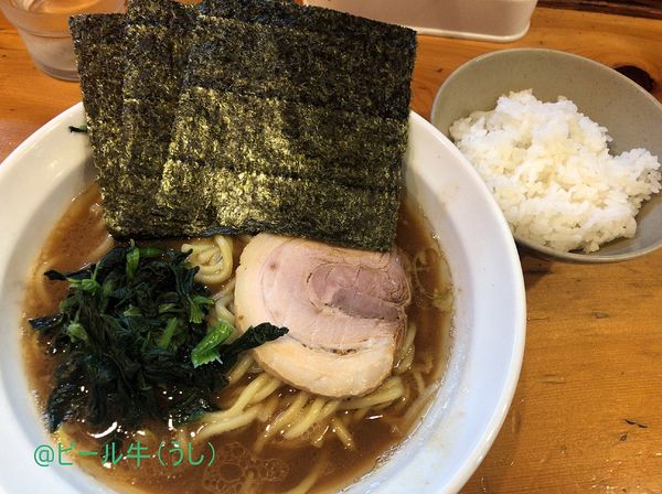 「ラーメン(700円)、無料ライス」@黒王の写真
