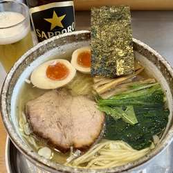 鶏味玉しお＋ビール 小瓶