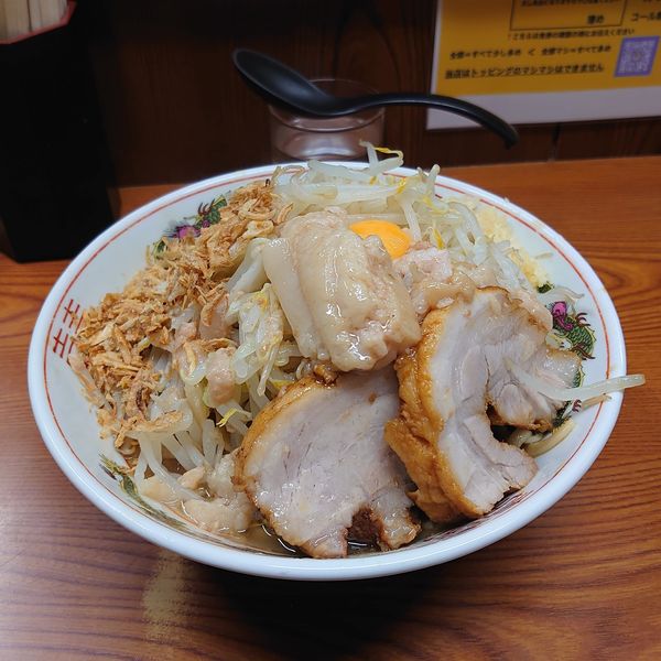 「汁無しニンニクアブラ」@ラーメン二郎 亀戸店の写真