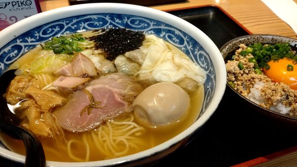 「アラ炊き志那そば(塩)+Bセット」@幸屋きよまる 総本店の写真