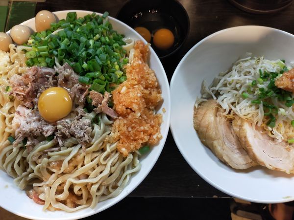 「【限定】冷やしキンカジ1200円(大盛150円)+生卵50円」@豚星。の写真