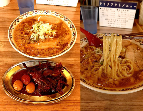 「限定『豚そば ニラ玉トッピング(¥1100)』」@くじら食堂 nonowa東小金井店の写真