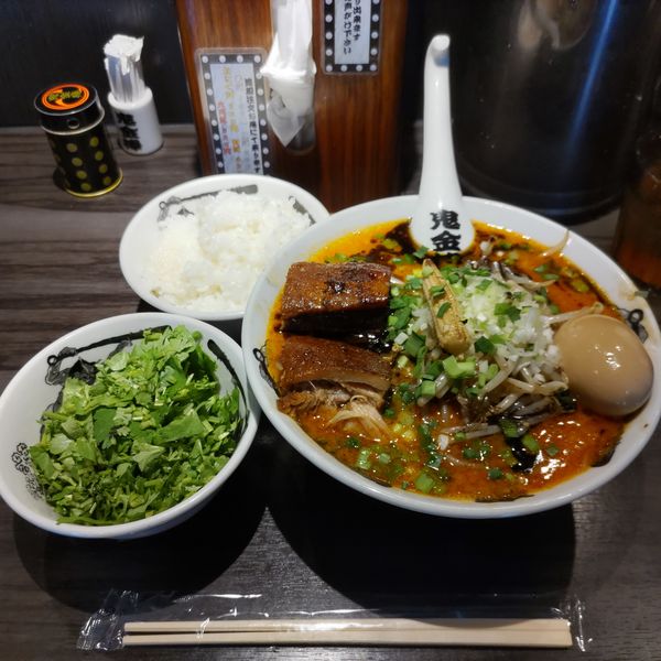 「特製カラシビ味噌らー麺(辛痺·普通)·パクチー·白飯」@カラシビ味噌らー麺 鬼金棒の写真