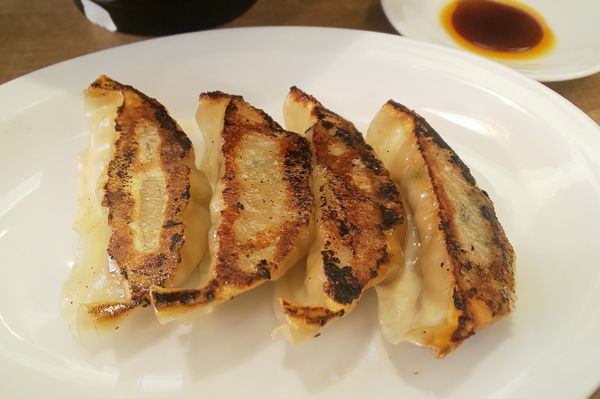 「セットの餃子（一竜セット）」@元祖博多中州屋台ラーメン 一竜 御茶ノ水北口店の写真