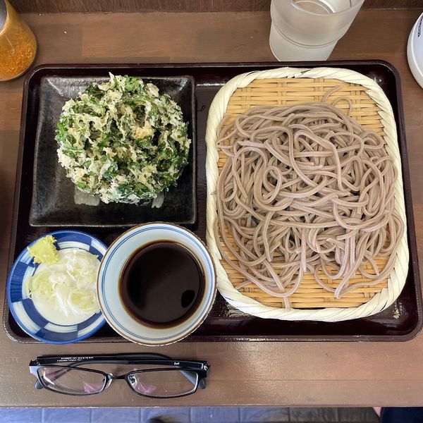 「田舎そば＋春菊天」@そば切り うちばの写真