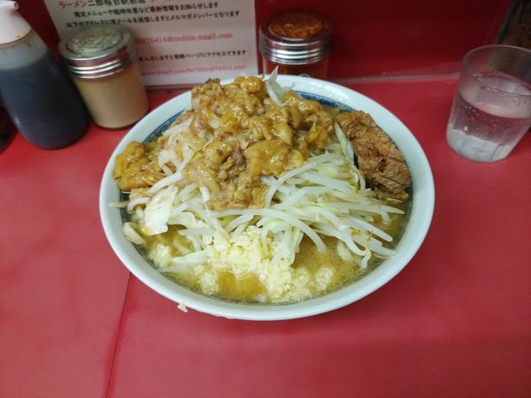 「小ラーメン コール:ニンニク、アブラ」@ラーメン二郎 桜台駅前店の写真