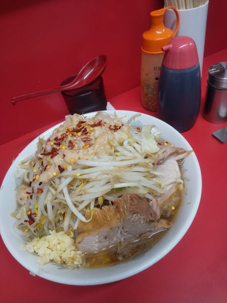 「小(麺半分)800円(ニンニク・アブラ)」@ラーメン二郎 一橋学園店の写真