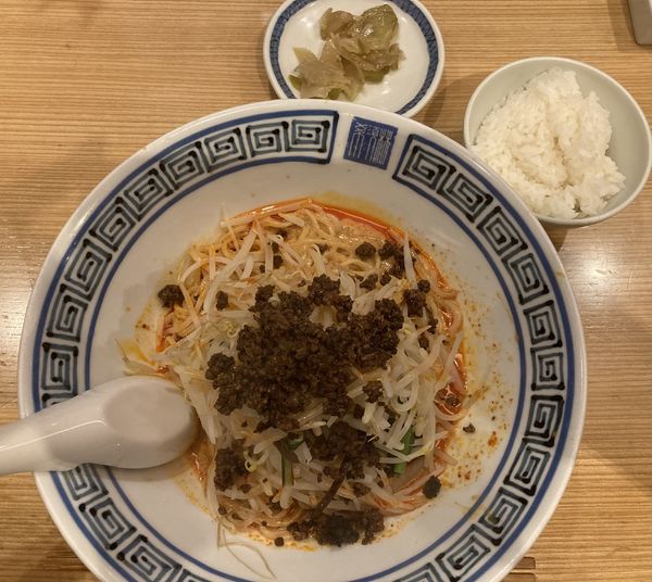 「汁無し坦々麺+ライス」@希須林 赤坂店の写真