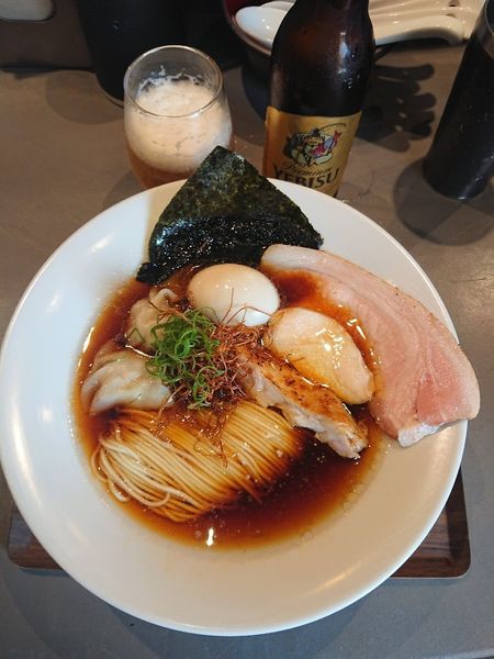「ビール(SAPPORO エビス) ＋ 特上醤油らぁ麺」@Ramen Break Beatsの写真