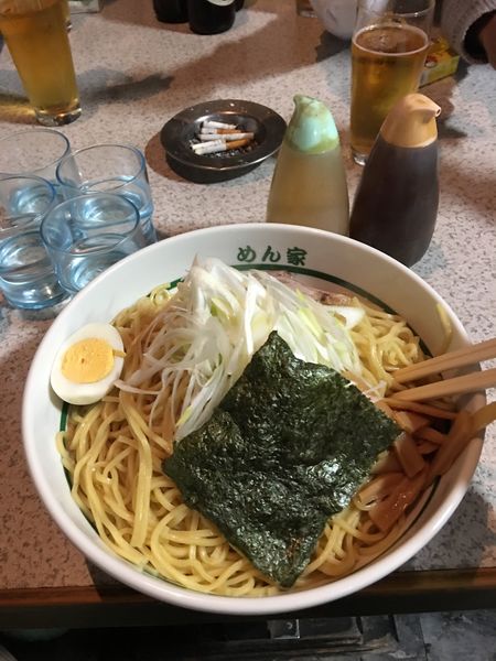 「油麺　4玉　（メンマ、長ネギ、ハーフチャーシュー）」@らーめん めん家の写真