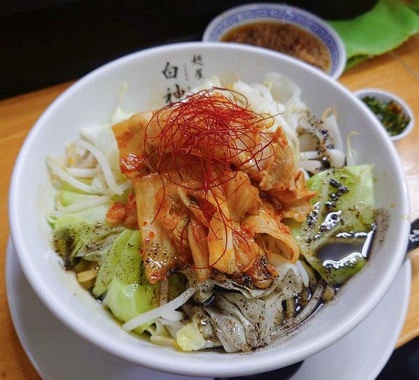 「豚キムマー油三段バラ【期間·数量限定】」@麺屋 白神の写真