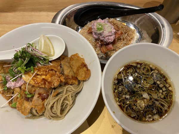 「パーコー醤油つけ麺+チャーシュー丼 1300+300」@RAMEN百舌鳥の写真