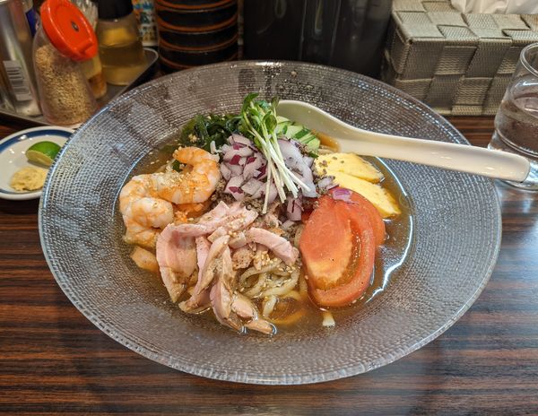 「ニボシ冷し中華」@らー麺 あけどやの写真