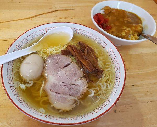 「中華そば　玉子　半カレー」@中華そば さとうの写真