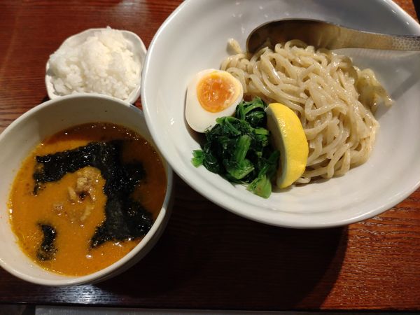 「元祖うにつけ麺（小）　１０００円」@乃木坂 まる彦らーめんの写真