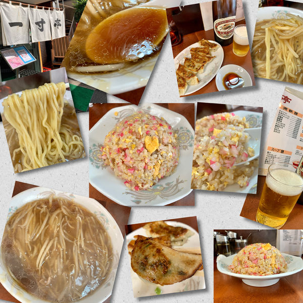 「餃子＆ビール→モヤシソバ850円＋チャーハン750円」@一寸亭の写真