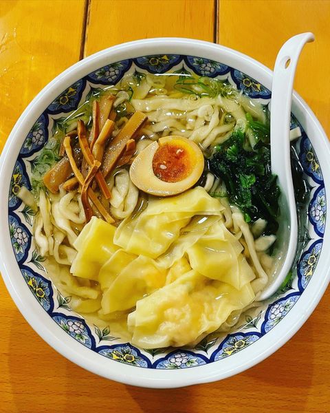 「エビワンタン麺（刀削麺）」@中国ラーメン 揚州商人 市川二俣店の写真