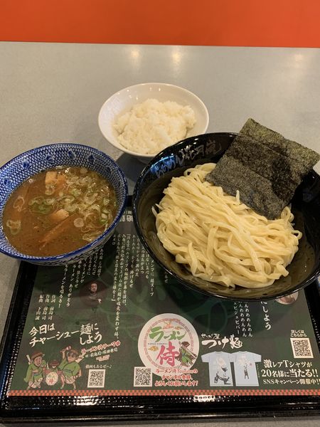 「せたが屋つけ麺中950円 ライス(無料アプリクーポン)」@らあめん花月嵐 大宮三橋店の写真