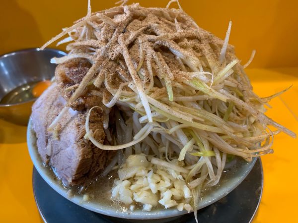 「小ラーメン　ニンニクマシマシアブラマシマシヤサイスコシ」@ラーメン二郎 八王子野猿街道店2の写真