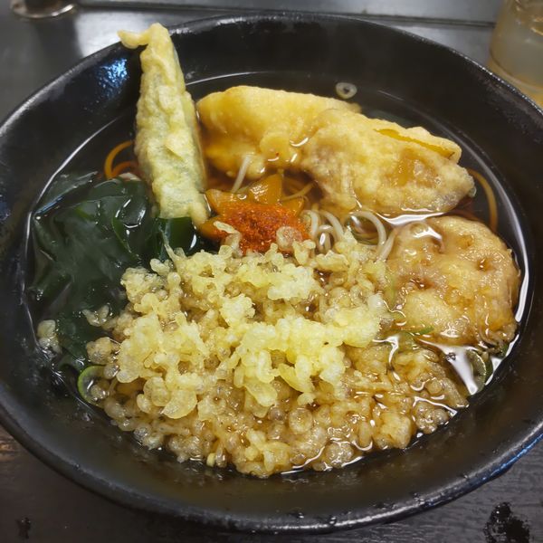 「【季節限定】さつま芋天そば（￥600）＋そば大盛（クーポン）」@ゆで太郎 平和島店の写真