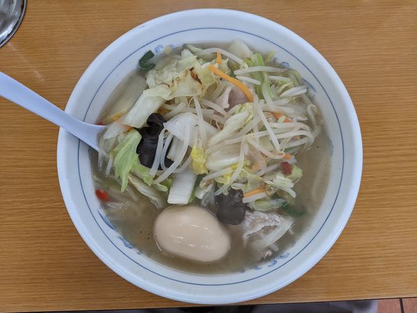 「野菜タンメン：530円（クーポン券で味玉無料）」@福しん 上野駅前店の写真
