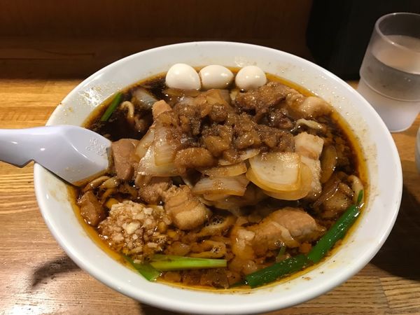 「スタ満ソバ　小ライス　うずら3個」@元祖スタミナ満点らーめんすず鬼 赤坂店の写真