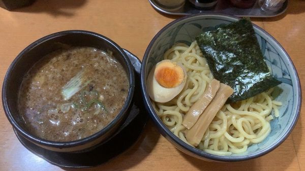 「豚骨魚介つけ麺800+ネギチャーハン100」@焦がしねぎらーめん 葱次郎 大宮西口店の写真